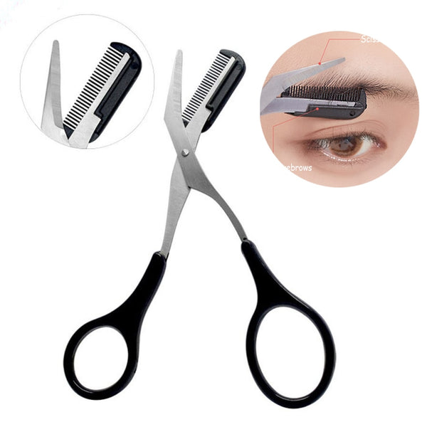 Handy Metal Hair Trimmer Eyebrow Scissors Shaper Curved Edge