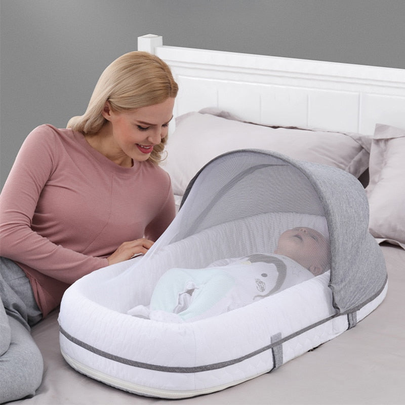 Travel Crib for Baby with Mosquito Net Insect Repellent