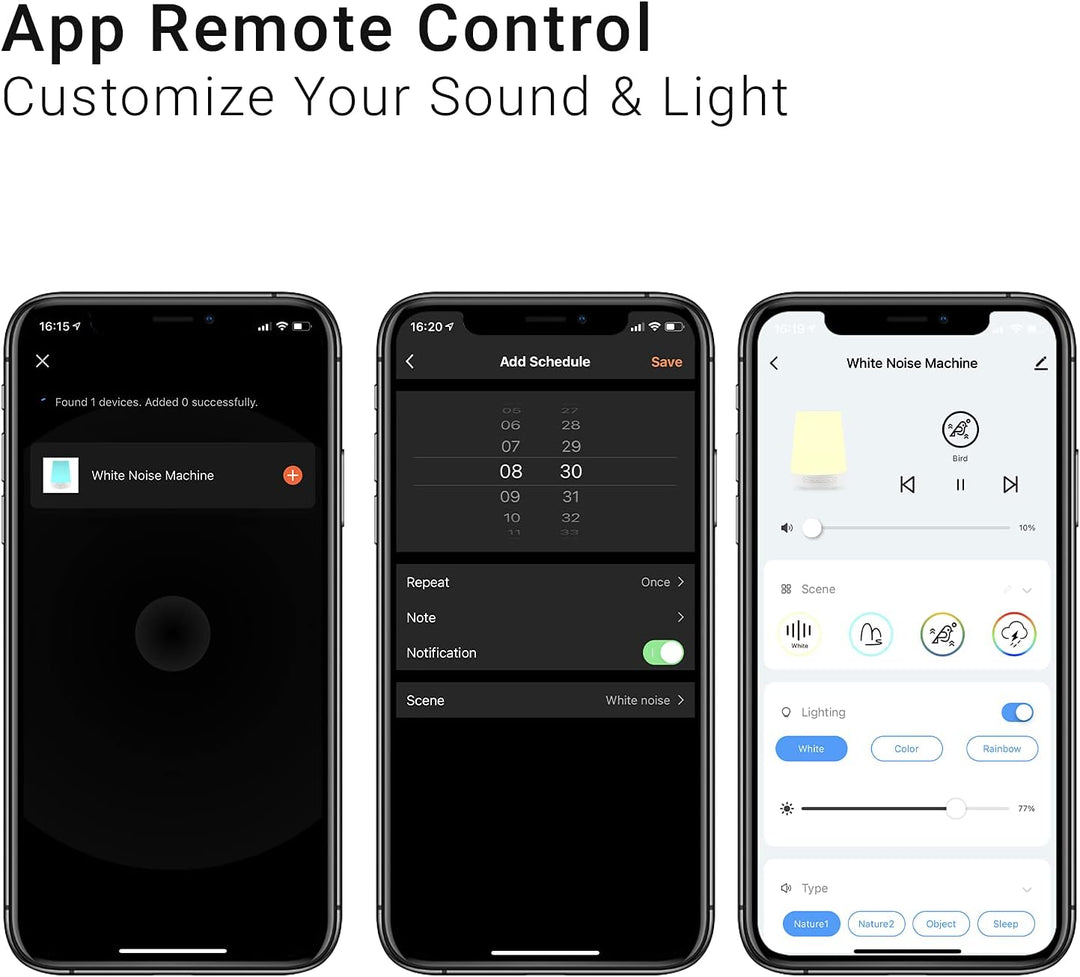 Portable Baby White Noise Machine with Night Light – Rechargeable Sleep Soother for Newborns & Toddlers