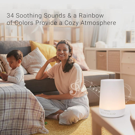 Portable Baby White Noise Machine with Night Light – Rechargeable Sleep Soother for Newborns & Toddlers