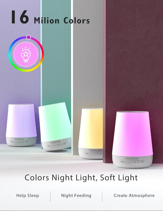 Portable Baby White Noise Machine with Night Light – Rechargeable Sleep Soother for Newborns & Toddlers