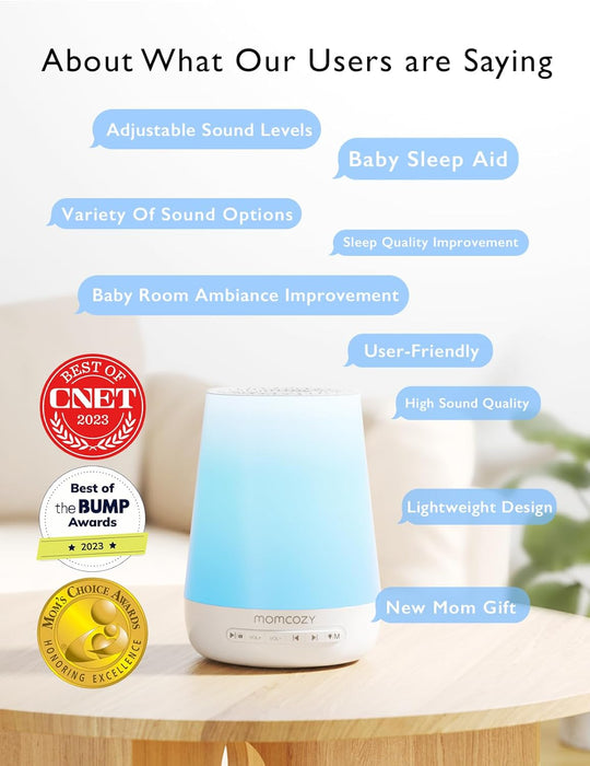 Portable Baby White Noise Machine with Night Light – Rechargeable Sleep Soother for Newborns & Toddlers