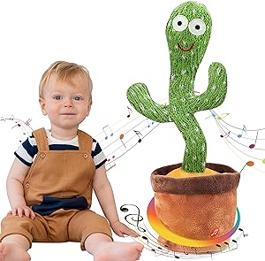 Giocattolo Cactus Ricaricabile USB che Canta, Balla e Ripete per Bambini