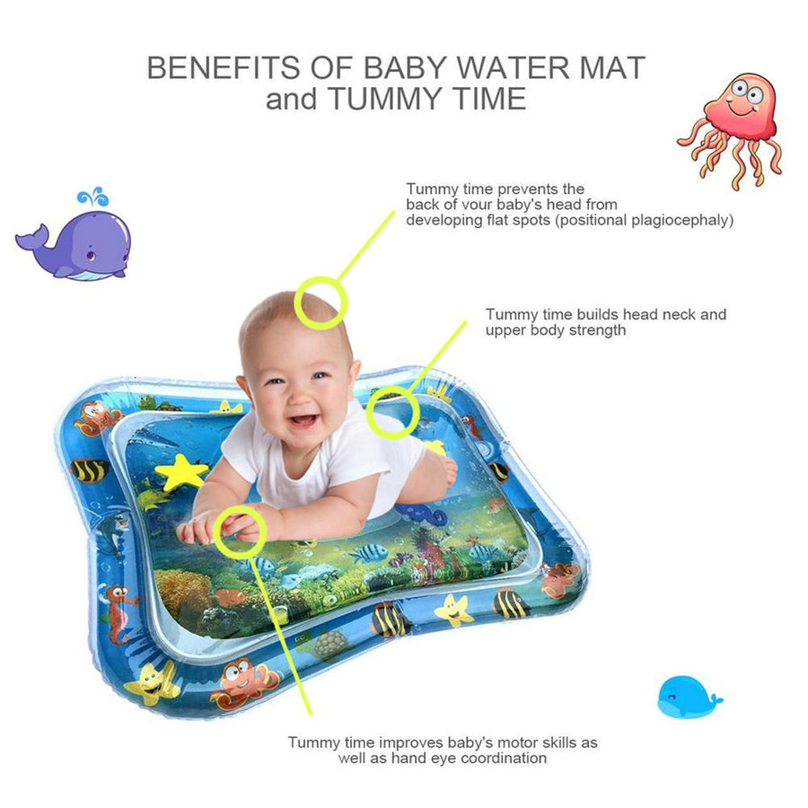 Baby Inflatable Water Mat, Infants Summer Beach Water Mat Patted Pad Water Cushion For Infants Toddlers Summer Fun Activity Play Toys Baby Pillows