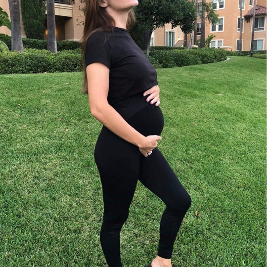 Leggings de Gravidez de Cintura Alta com Suporte para a Barriga