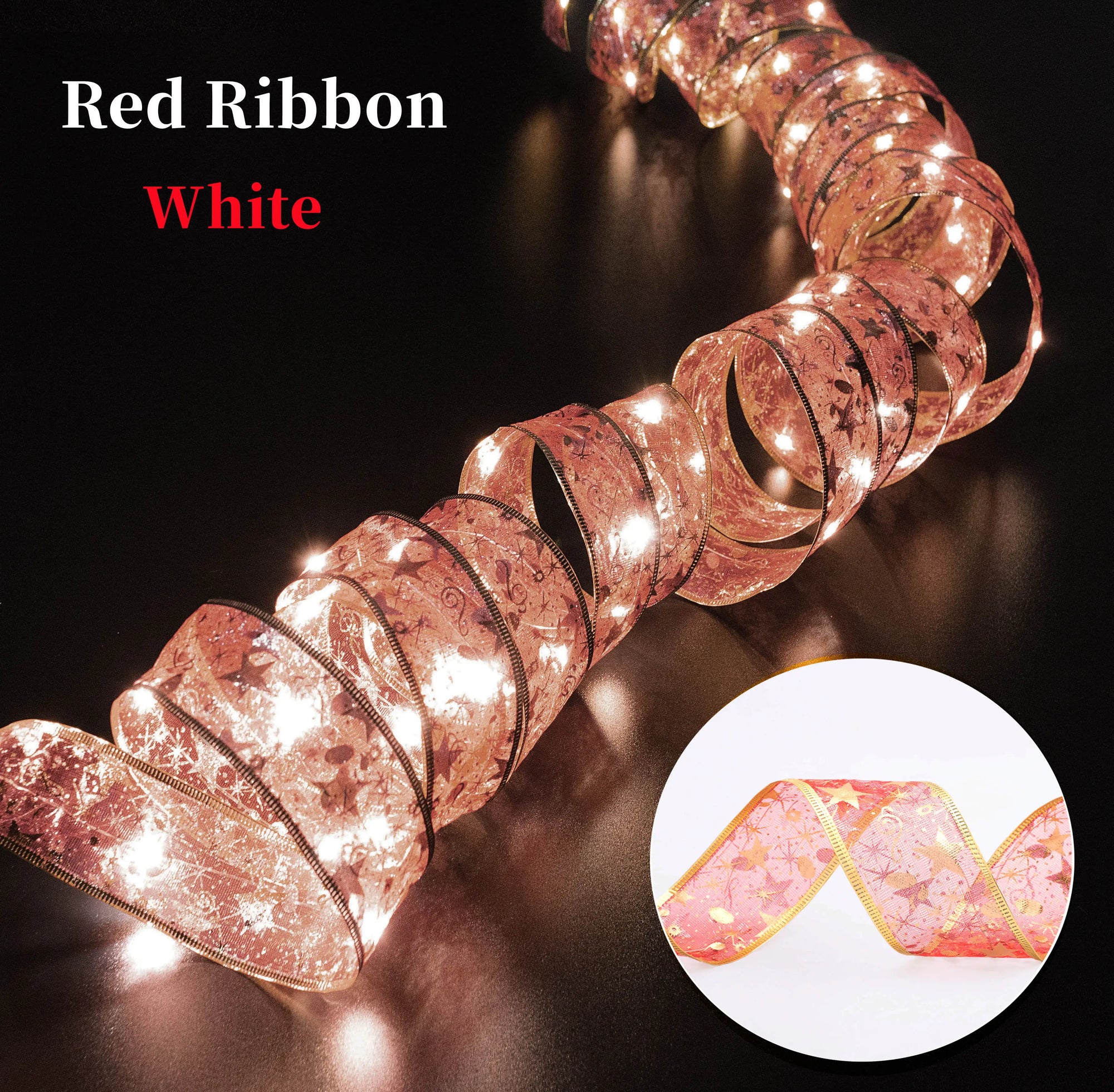 Christmas Ribbon Fairy Light Christmas Decoration DIY Bows String