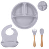 Set di Posate per Bambini, Silicone Senza BPA, Set Svezzamento Bambini