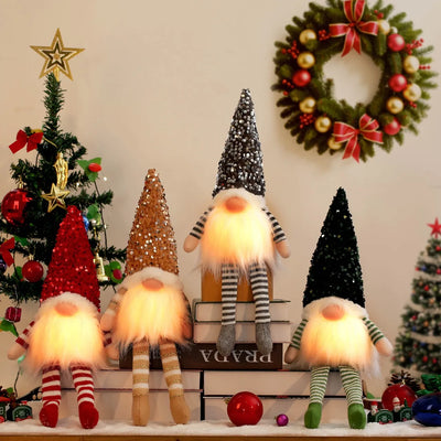 Gnomos de Natal com Luz LED Decorações de Natal para Casa