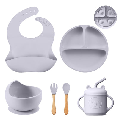 Set di Posate per Bambini, Silicone Senza BPA, Set Svezzamento Bambini