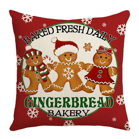 Christmas Couch Cushion Cover Home Holiday Decorative Pillow Cover