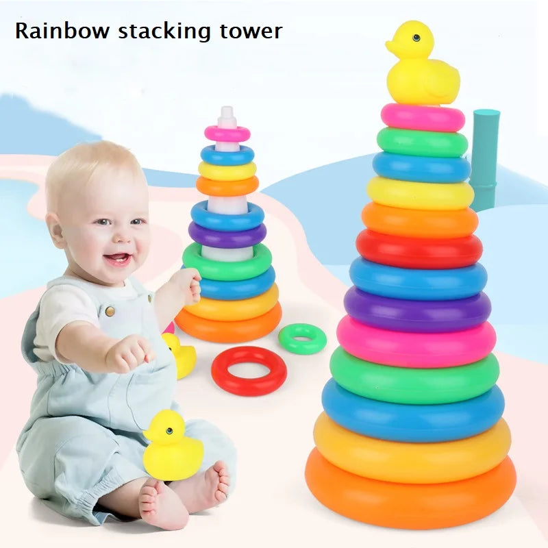 Montessori Rainbow Ring Stacking Toy for Babies – Sensory & Educational Learning Fun