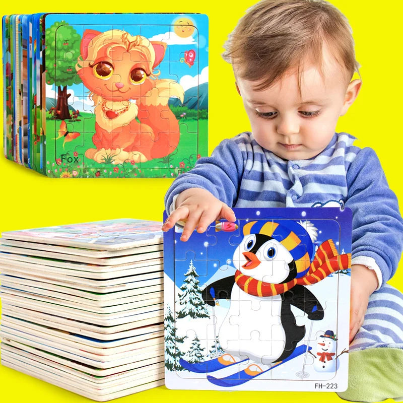 New 20 Piece Wooden Educational 3D Childrens Puzzles