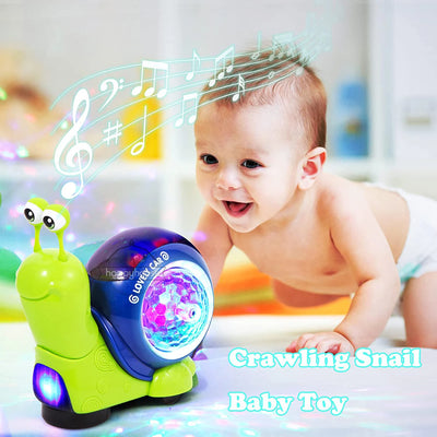 Crawling Snail Baby Toy with Music Light Interactive Musical Toys