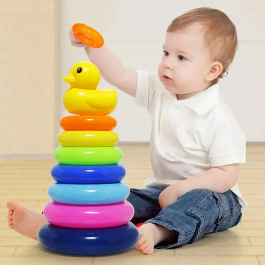 Montessori Rainbow Ring Stacking Toy for Babies – Sensory & Educational Learning Fun