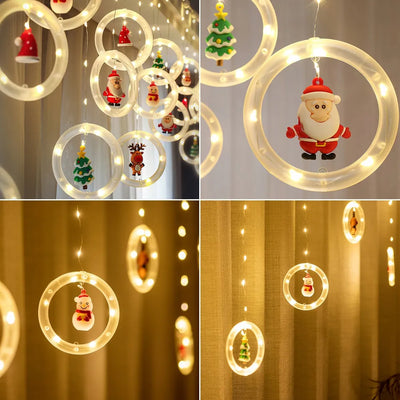 Decoração de Natal com Luzes LED, Plug USB, Grinalda para Quarto