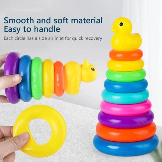 Montessori Rainbow Ring Stacking Toy for Babies – Sensory & Educational Learning Fun