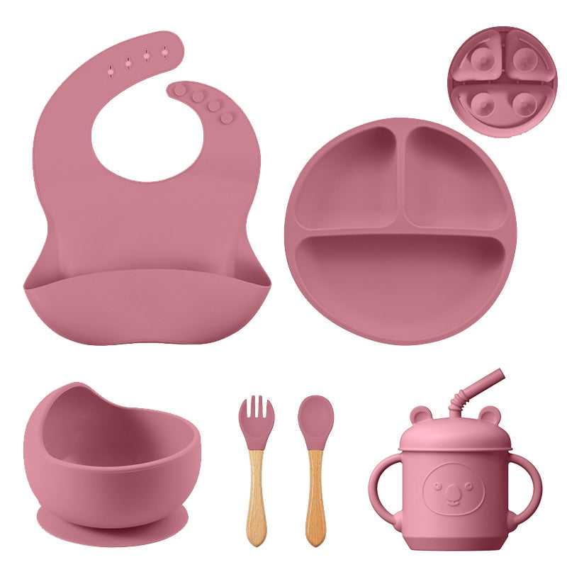 Set di Posate per Bambini, Silicone Senza BPA, Set Svezzamento Bambini