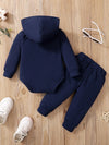 Newborn Baby Boy Hooded Suit 2Pcs Set Long Sleeve Bodysuit