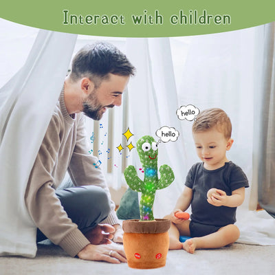 Giocattolo Cactus Ricaricabile USB che Canta, Balla e Ripete per Bambini