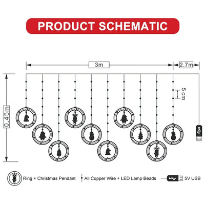 Decorazione Natalizia a LED con Luci USB per Stanza e Ghirlanda