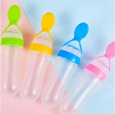 Silicone Feeding Bottle with Spoon