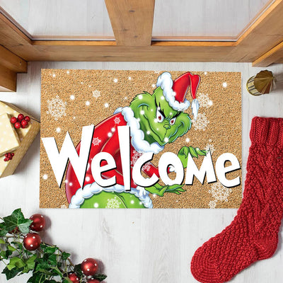 Christmas Grinch Door Mat Outdoor Welcome Mat