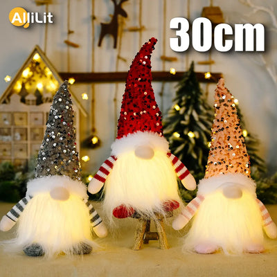 Gnomos de Natal com Luz LED Decorações de Natal para Casa