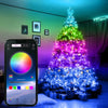 Catena Luminosa Intelligente per Albero di Natale RGB con Controllo APP Bluetooth, Impermeabile, USB, Filo di Rame, 16 Colori