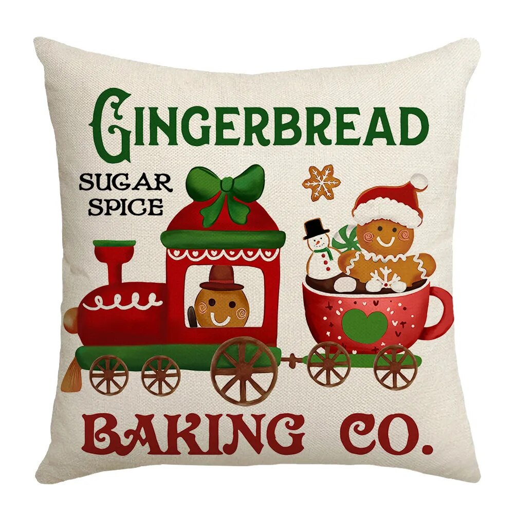 Christmas Couch Cushion Cover Home Holiday Decorative Pillow Cover