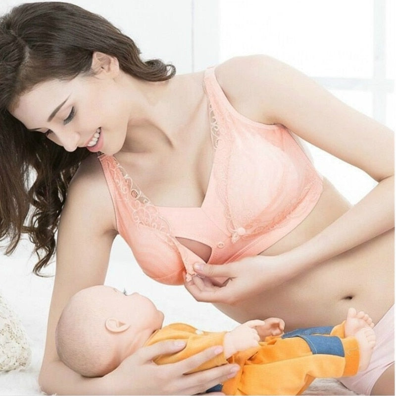 Maternity Nursing Bra Pregnant Women Mama Open Breast Bra Cotton