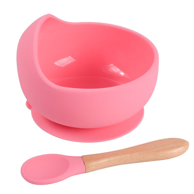 Silicone Bowl and Spoon Set, Baby Feeding Bowl