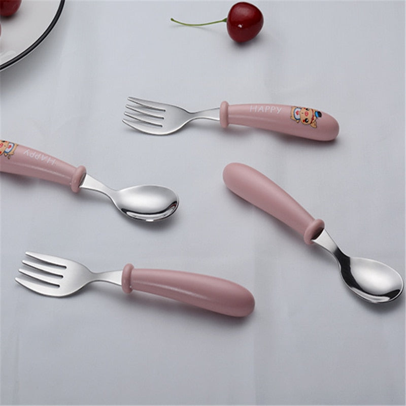 Baby Fork and Spoon Set, Toddler Utensils Stainless Steel