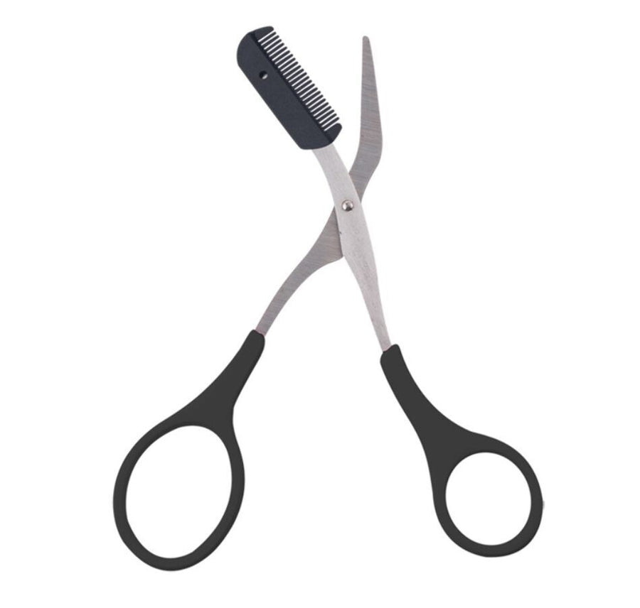 Stainless Steel Eyebrow Scissors, Professional Precision Eyebrow Trimmer Tool with Comb