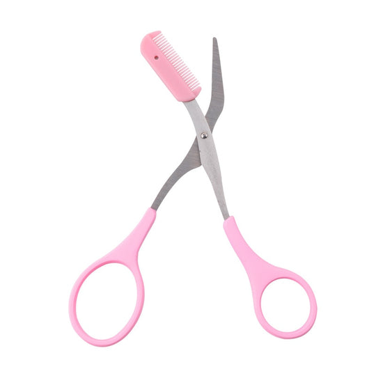 Stainless Steel Eyebrow Scissors, Professional Precision Eyebrow Trimmer Tool with Comb