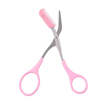 Stainless Steel Eyebrow Scissors, Professional Precision Eyebrow Trimmer Tool with Comb