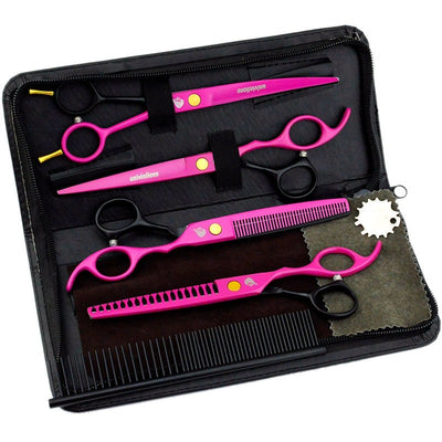 Hair Cutting Scissors Kits, Stainless Steel Hairdressing Shears, 7 Pcs Home Barber Kit