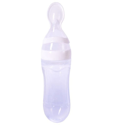 Silicone Baby Bottles, Soft Silicone Feeding Bottles, Feeder Bottle With Spoon