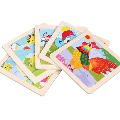 Baby Wooden Jigsaw Puzzles, Animal Jigsaw Puzzles for Kids