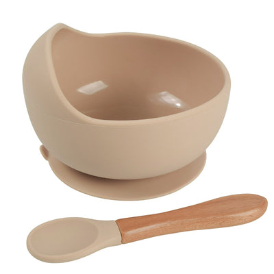 Silicone Bowl and Spoon Set, Baby Feeding Bowl