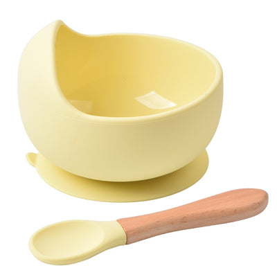 Silicone Bowl and Spoon Set, Baby Feeding Bowl