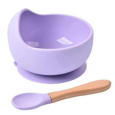 Silicone Bowl and Spoon Set, Baby Feeding Bowl