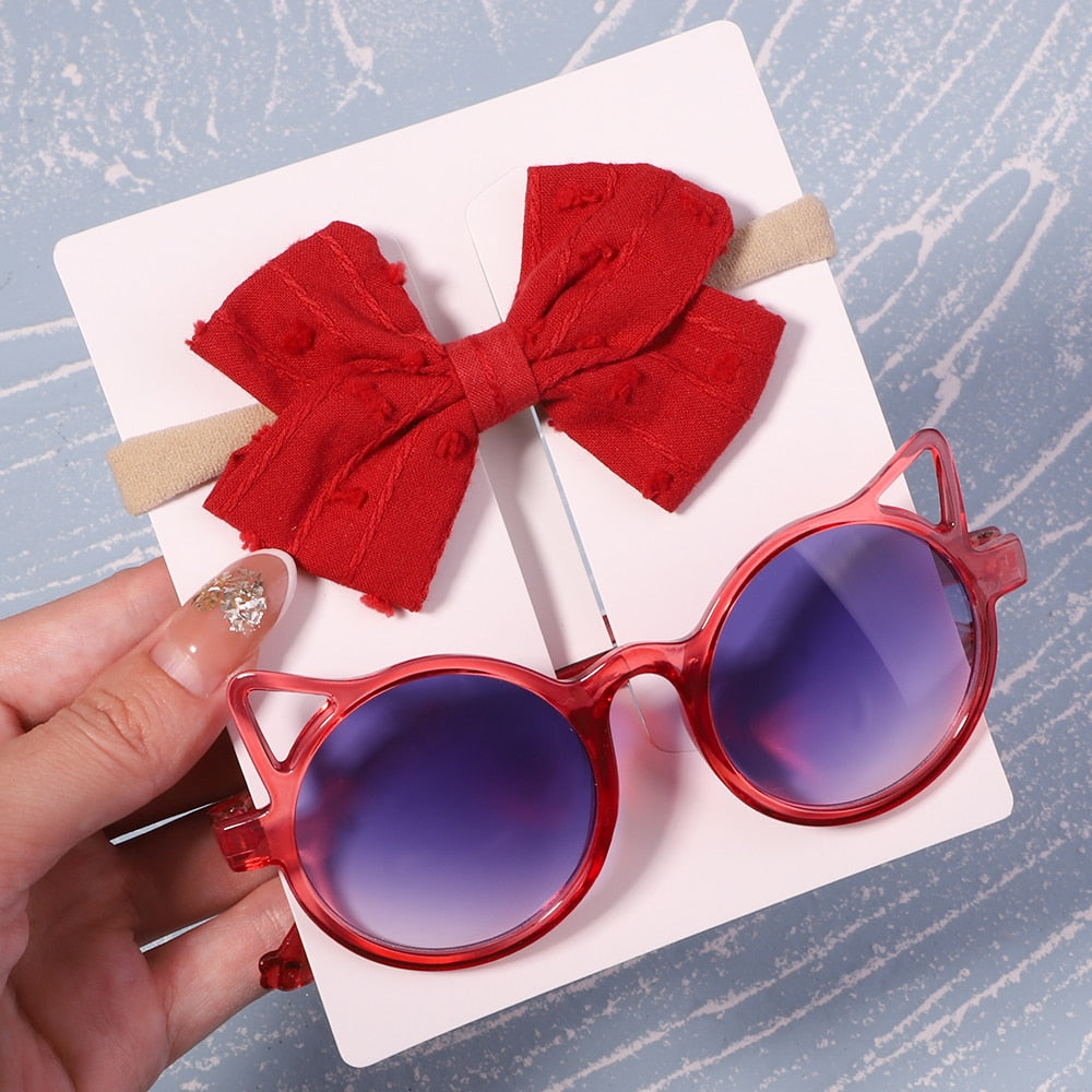 Baby Headband and Sunglasses Set