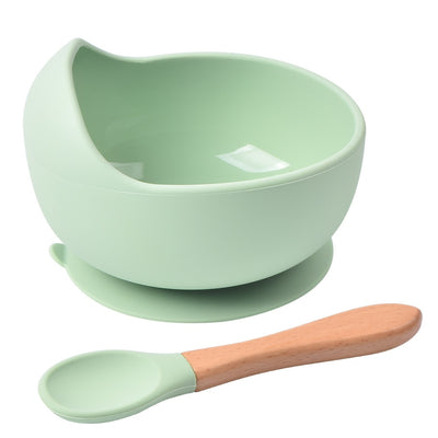 Silicone Bowl and Spoon Set, Baby Feeding Bowl